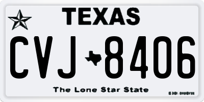 TX license plate CVJ8406