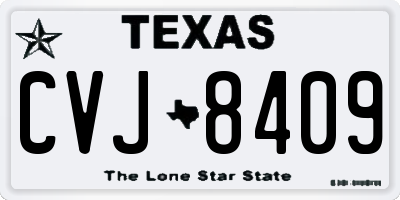TX license plate CVJ8409
