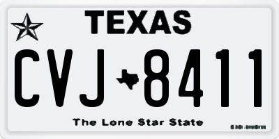 TX license plate CVJ8411