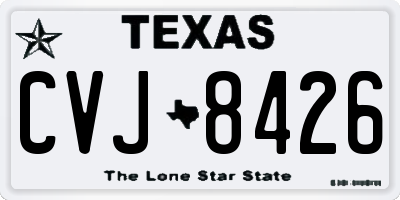 TX license plate CVJ8426