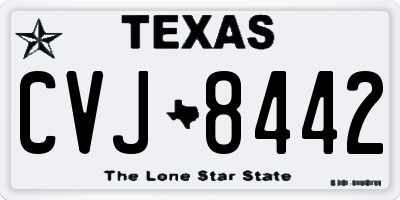 TX license plate CVJ8442