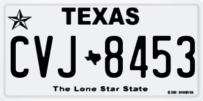 TX license plate CVJ8453