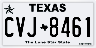 TX license plate CVJ8461