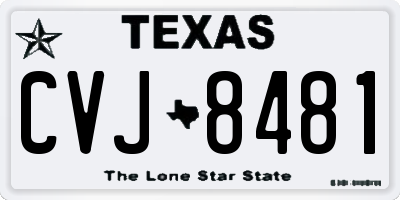 TX license plate CVJ8481