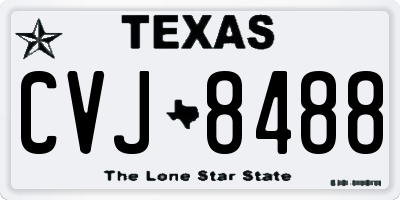 TX license plate CVJ8488
