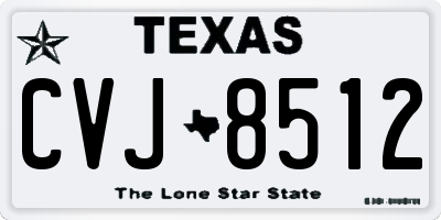 TX license plate CVJ8512