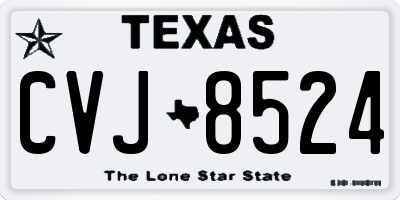 TX license plate CVJ8524