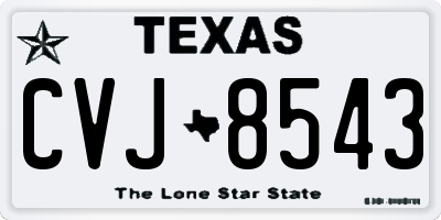 TX license plate CVJ8543