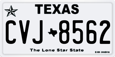 TX license plate CVJ8562