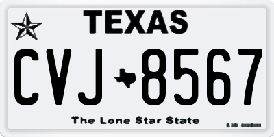 TX license plate CVJ8567
