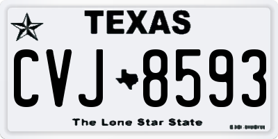 TX license plate CVJ8593
