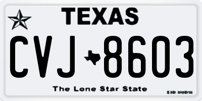 TX license plate CVJ8603
