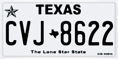 TX license plate CVJ8622