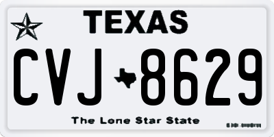 TX license plate CVJ8629