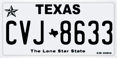TX license plate CVJ8633