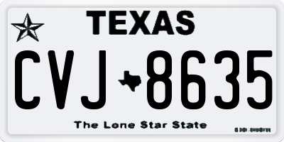 TX license plate CVJ8635