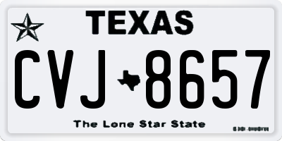 TX license plate CVJ8657