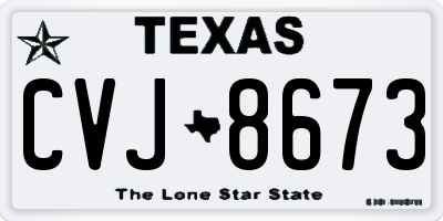TX license plate CVJ8673
