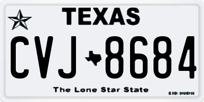 TX license plate CVJ8684