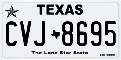 TX license plate CVJ8695