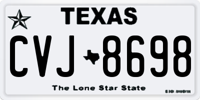 TX license plate CVJ8698
