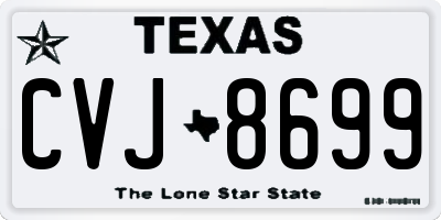 TX license plate CVJ8699