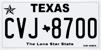 TX license plate CVJ8700