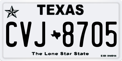 TX license plate CVJ8705