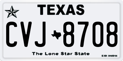 TX license plate CVJ8708