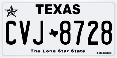 TX license plate CVJ8728
