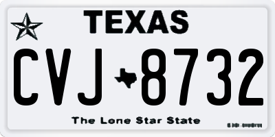 TX license plate CVJ8732