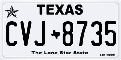 TX license plate CVJ8735