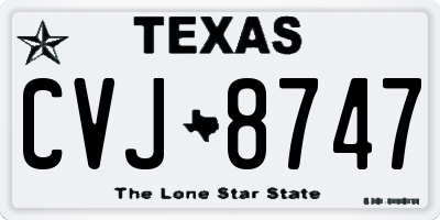 TX license plate CVJ8747