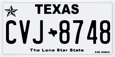 TX license plate CVJ8748
