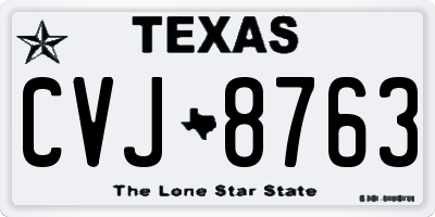 TX license plate CVJ8763