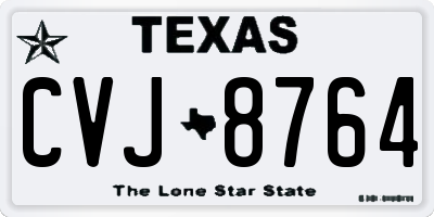 TX license plate CVJ8764