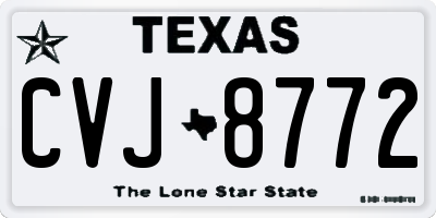 TX license plate CVJ8772