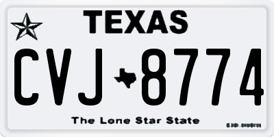TX license plate CVJ8774