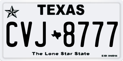 TX license plate CVJ8777