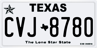 TX license plate CVJ8780