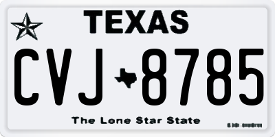 TX license plate CVJ8785