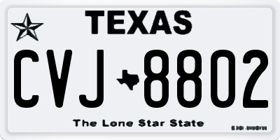 TX license plate CVJ8802