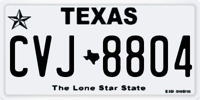 TX license plate CVJ8804