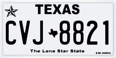TX license plate CVJ8821