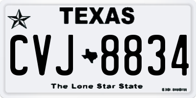 TX license plate CVJ8834