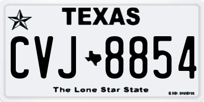 TX license plate CVJ8854