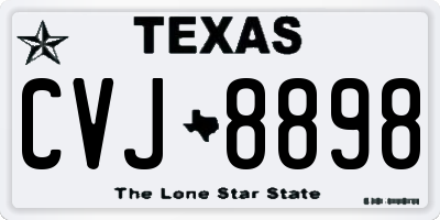 TX license plate CVJ8898