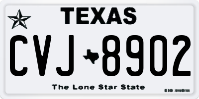 TX license plate CVJ8902