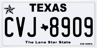 TX license plate CVJ8909