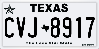 TX license plate CVJ8917